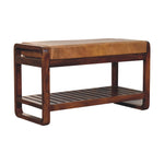 Solid Wood Small Buffalo Slatted Hallway Bench