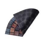 Elegant Tile Effect Halfmoon Doormat | Blue