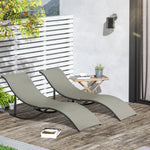 2pcs S-shaped Lounge Chair Foldable Sun Lounger