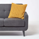 Diamond Cable Knit Cushion Cover | 45cm x 45cm | Mustard