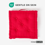 Cotton Plain Floor Cushion | 50cm x 50cm | Red