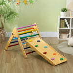 Aiyaplay Toddler Climbing Frame, Wooden Indoor Pikler Triangle Set