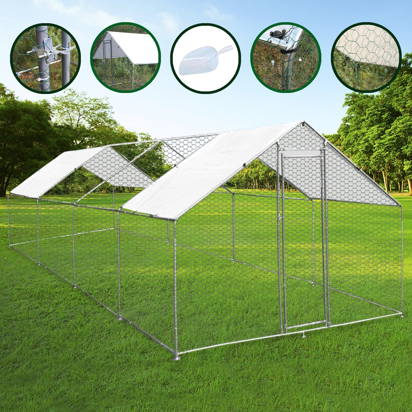 Chicken Run 3m X 8m X 2m | 3m x 8m x 2m | Green