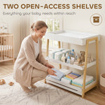 AIYAPLAY Baby Changing Table With 2 Storage Shelves White