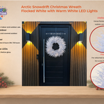 Indoor & Outdoor Living Arctic Snowdrift Christmas Wreath –  White With Warm White Led Lights