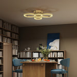 HOMCOM Modern 4-ring Flush Mount Ceiling Light, Led Ceiling Light