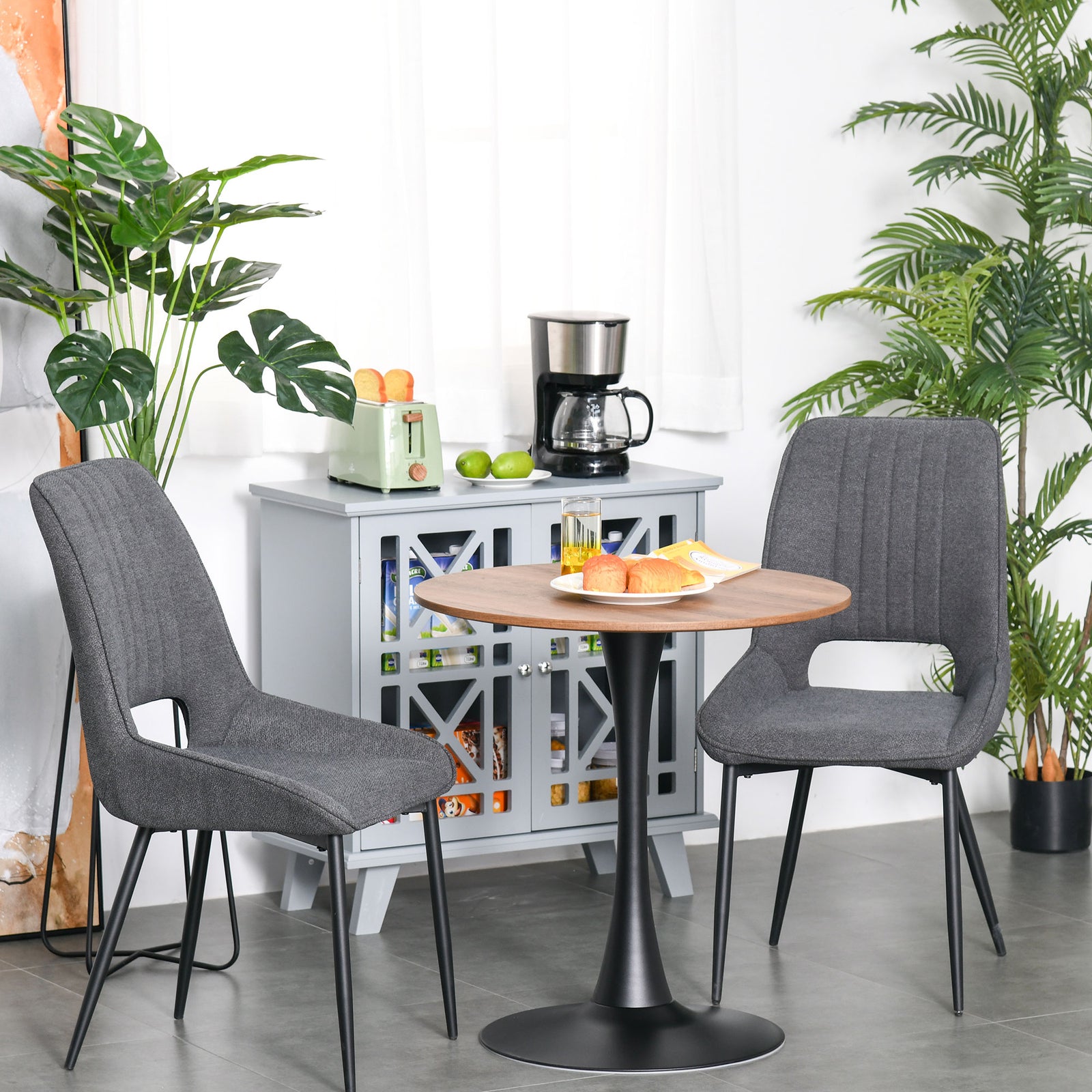Modern Round Dining Table Leisure Coffee Bistro Table Metal | Natura