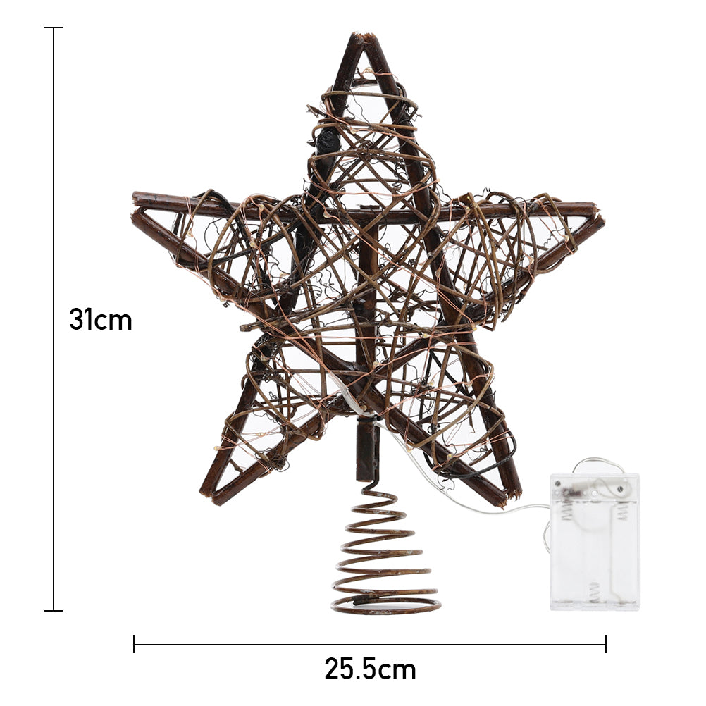 Decorative Star-shaped Christmas Tree Topper With Led Lights