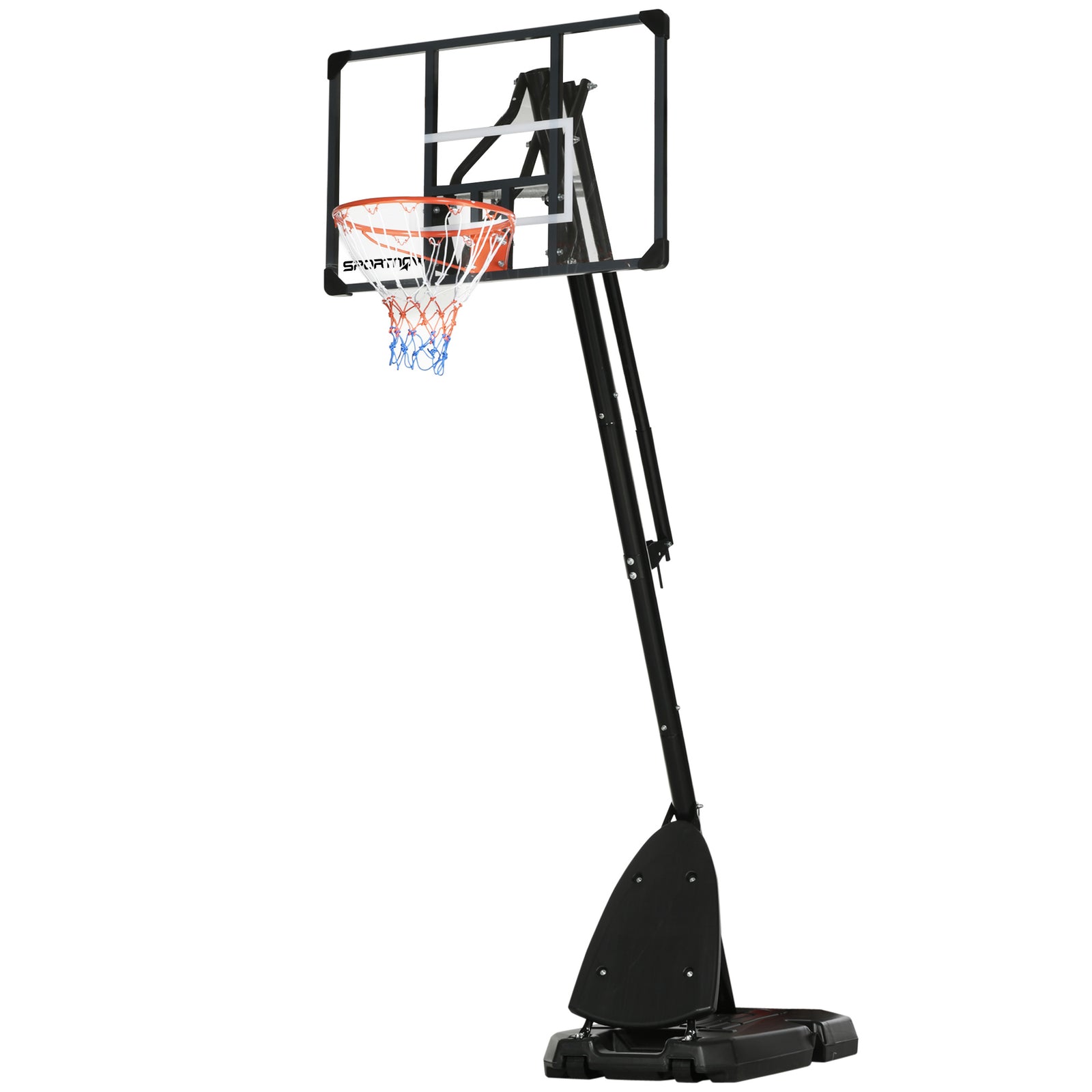 Adjustable Portable Basketball Hoop And Stand With Wheels | Black
