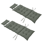 2pc Patio Chair Cushion Set, High Back Seat Pads W/ Pillow