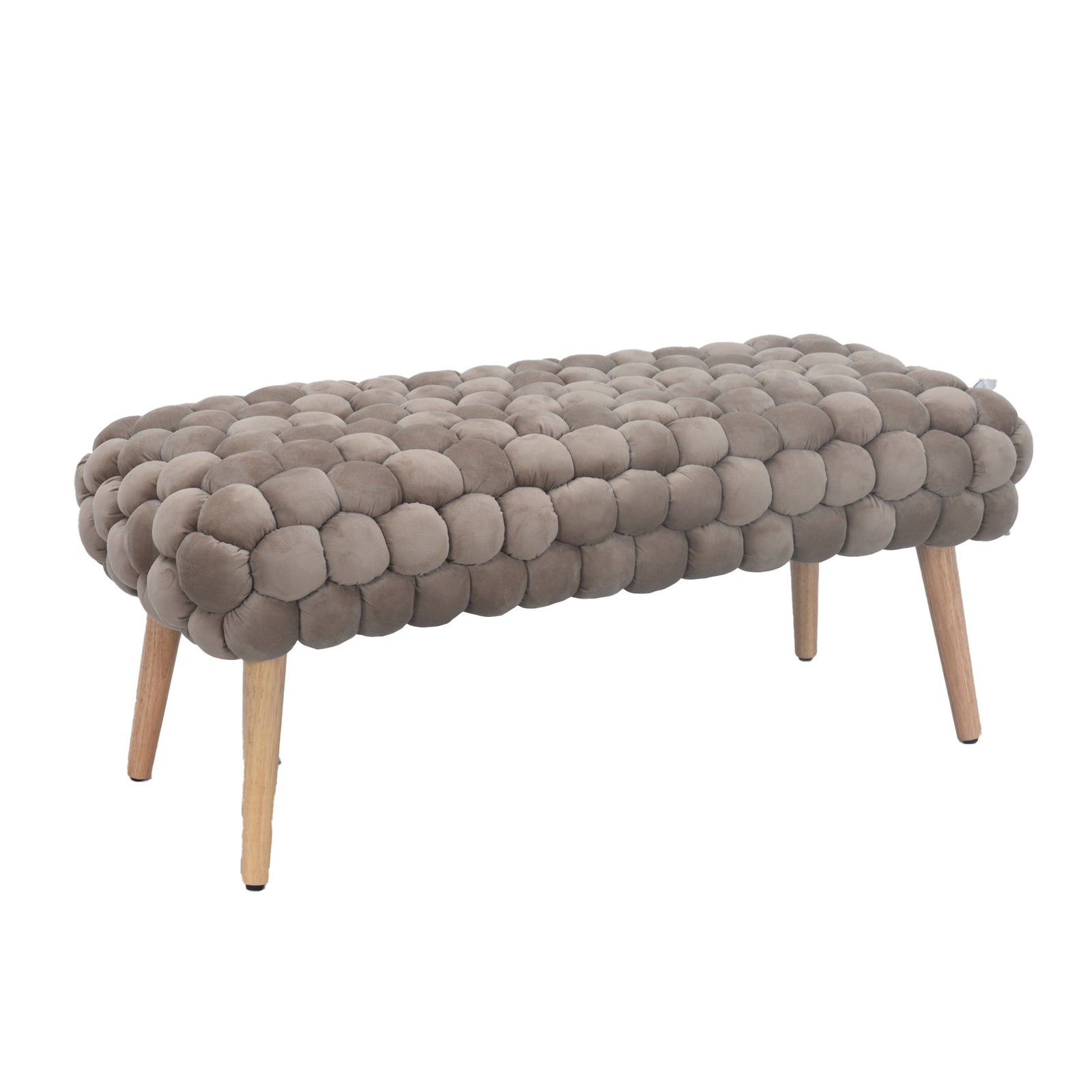 Cushla Bubbly Velvet Large Footstool | Orange