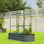 4 X 2 X 4.6ft Galvanised Raised Garden Bed With Trellis | Dark Grey