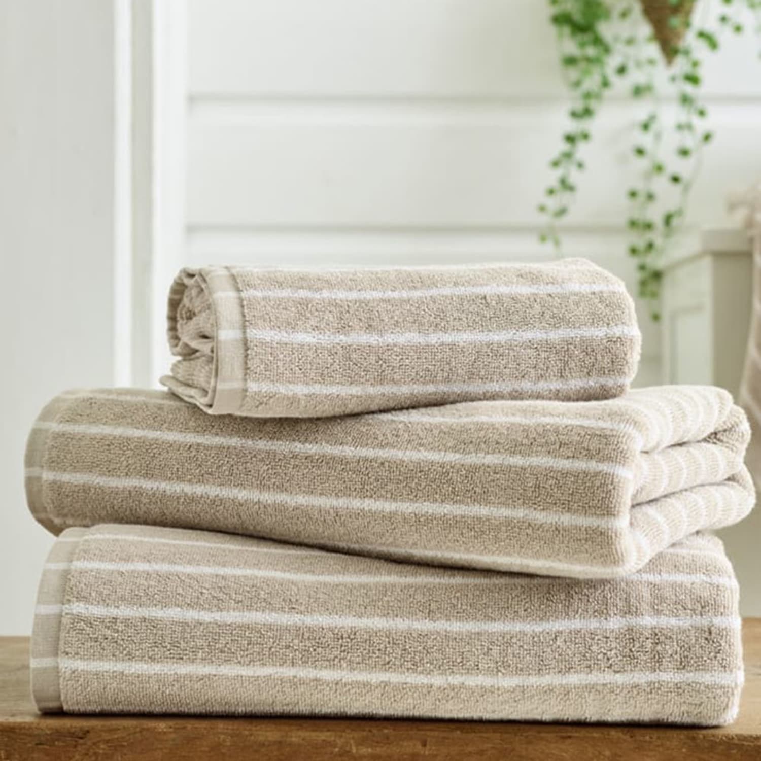 Deyongs Malmo Stripe Cotton Blend Towel Contemporary Woven Stripe Design
