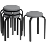 Stackable Stools Modern Cushioned Set Of 4 | Dark Grey