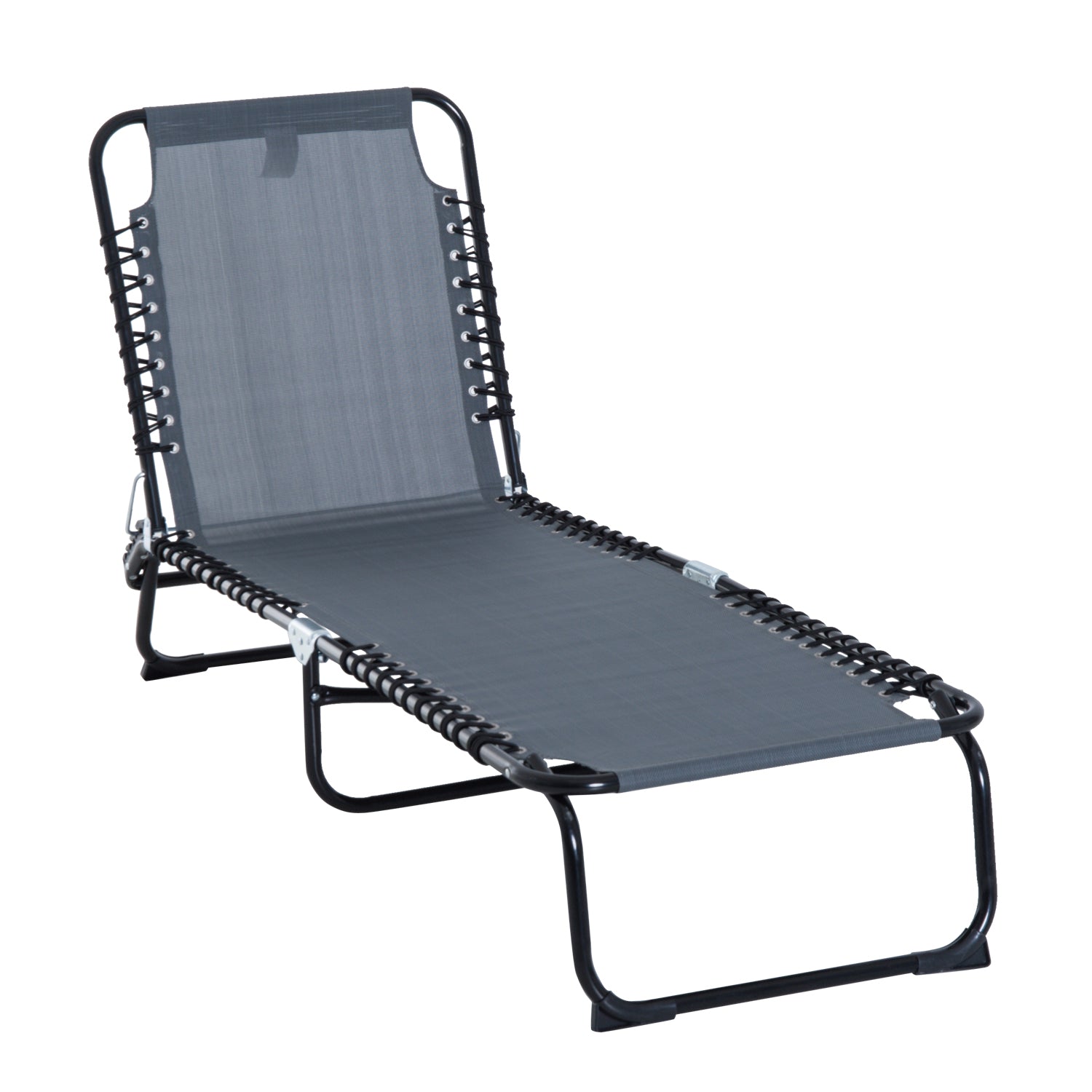 Foldable Beach Chaise Lounge 4 Adjustable Positions | Set of 1