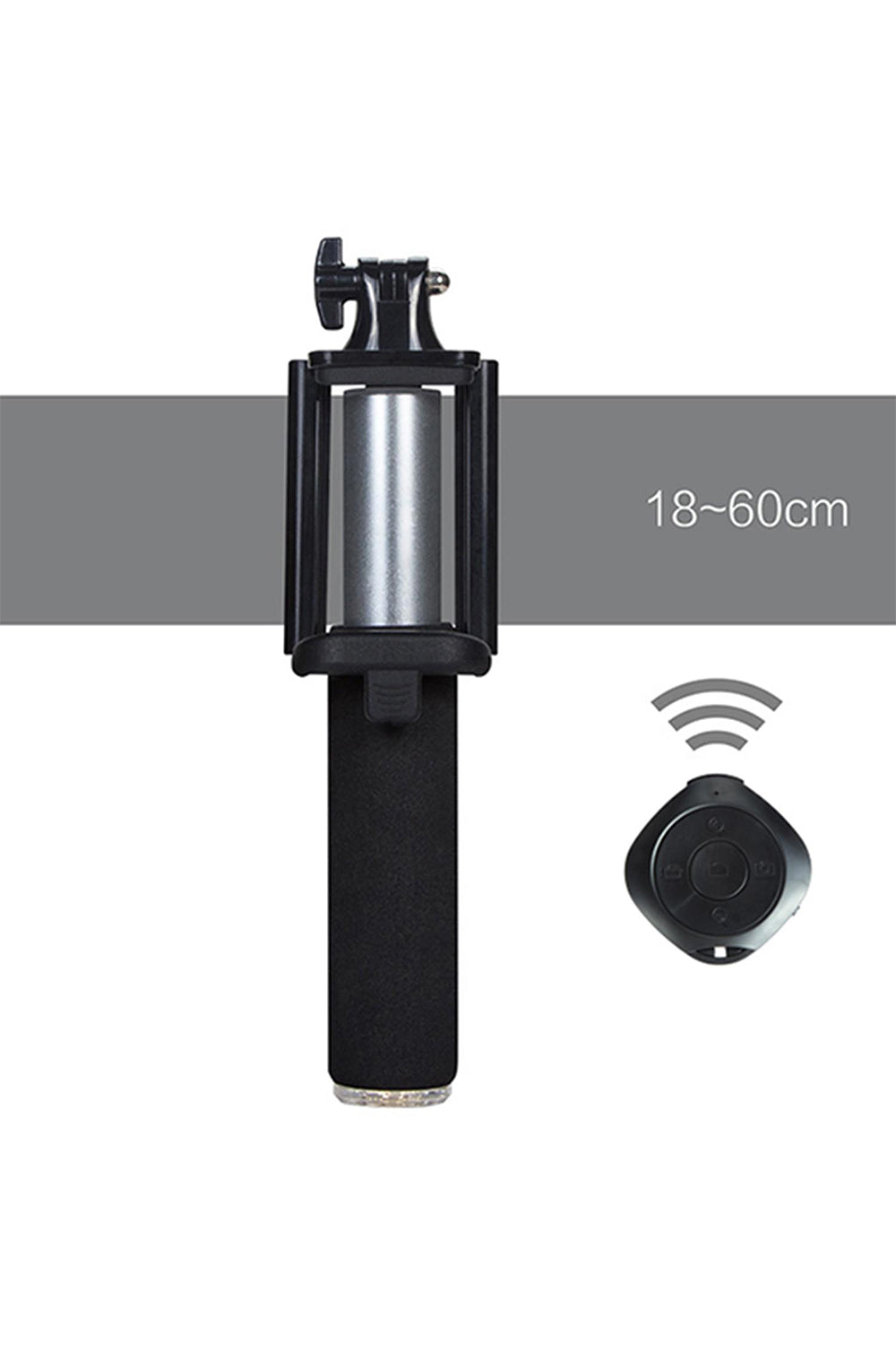 Selfie Stick With Video Function, Grey