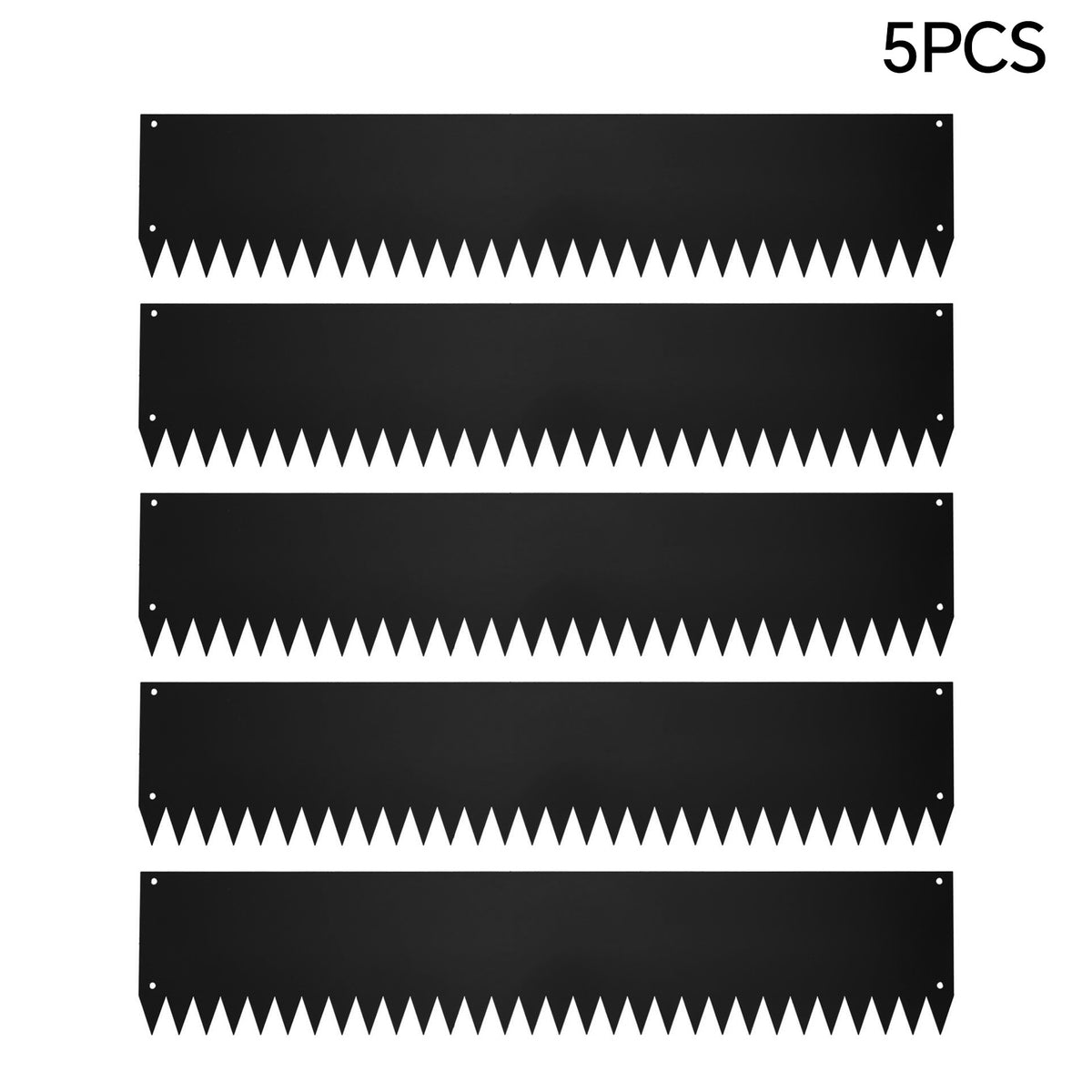 5-piece Galvanised Steel Lawn Edging Set With Serrated Edge | Black