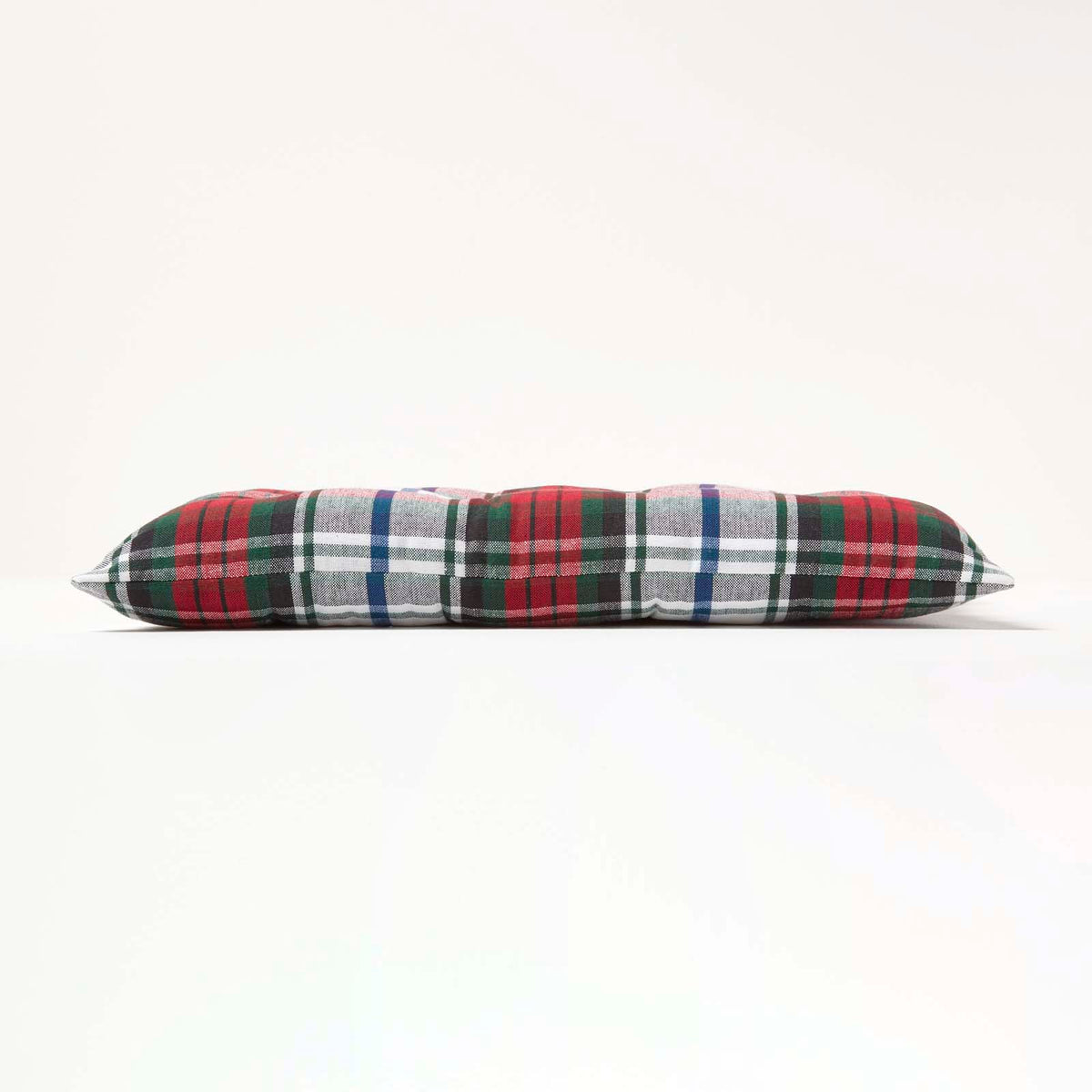 Tartan Check Seat Pad With Button Straps 100% Cotton, 40 X 40 Cm | Set of 1 | Red