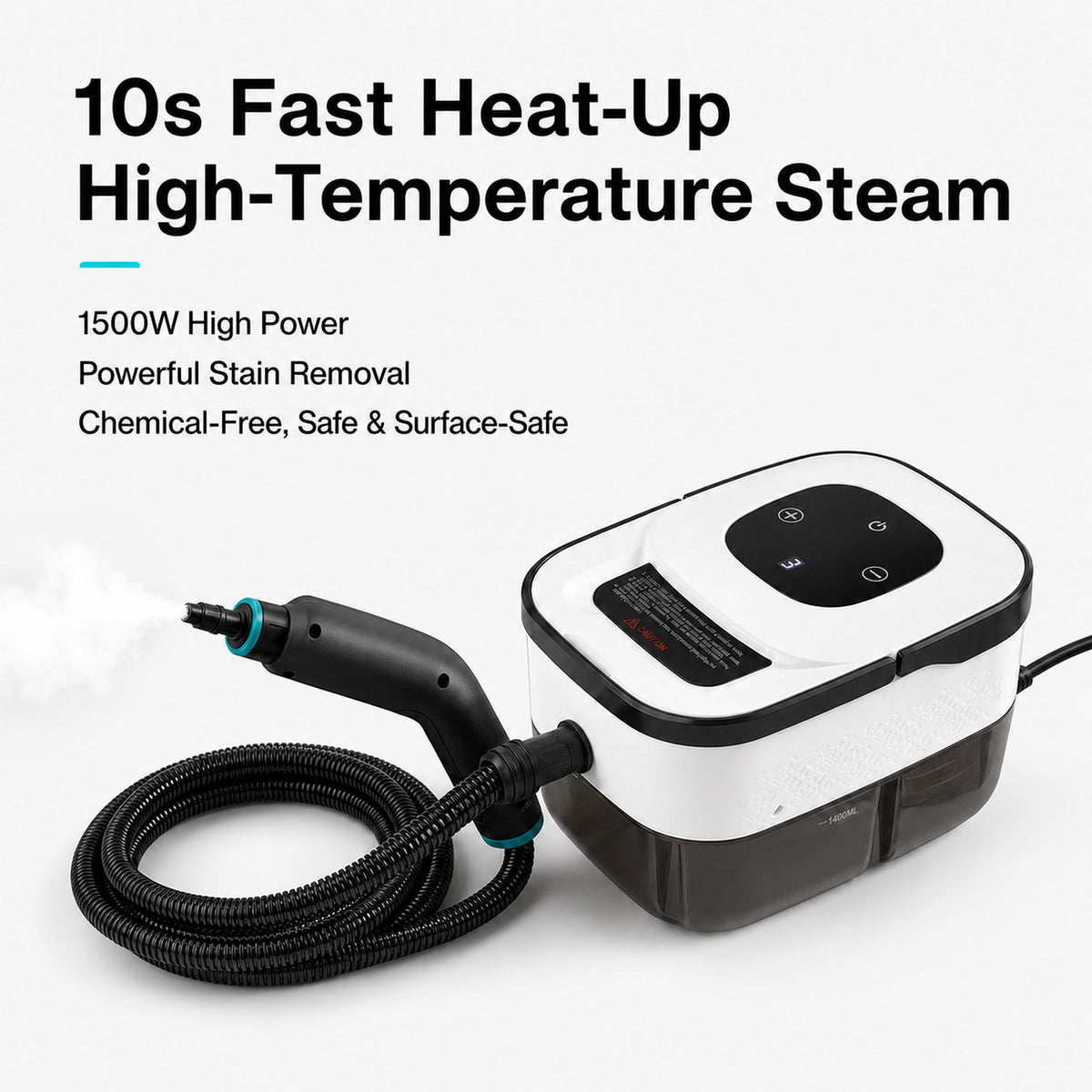 Steam Cleaner Handheld 6 Settings With Tank 105°c Heat For Kitchen White | White