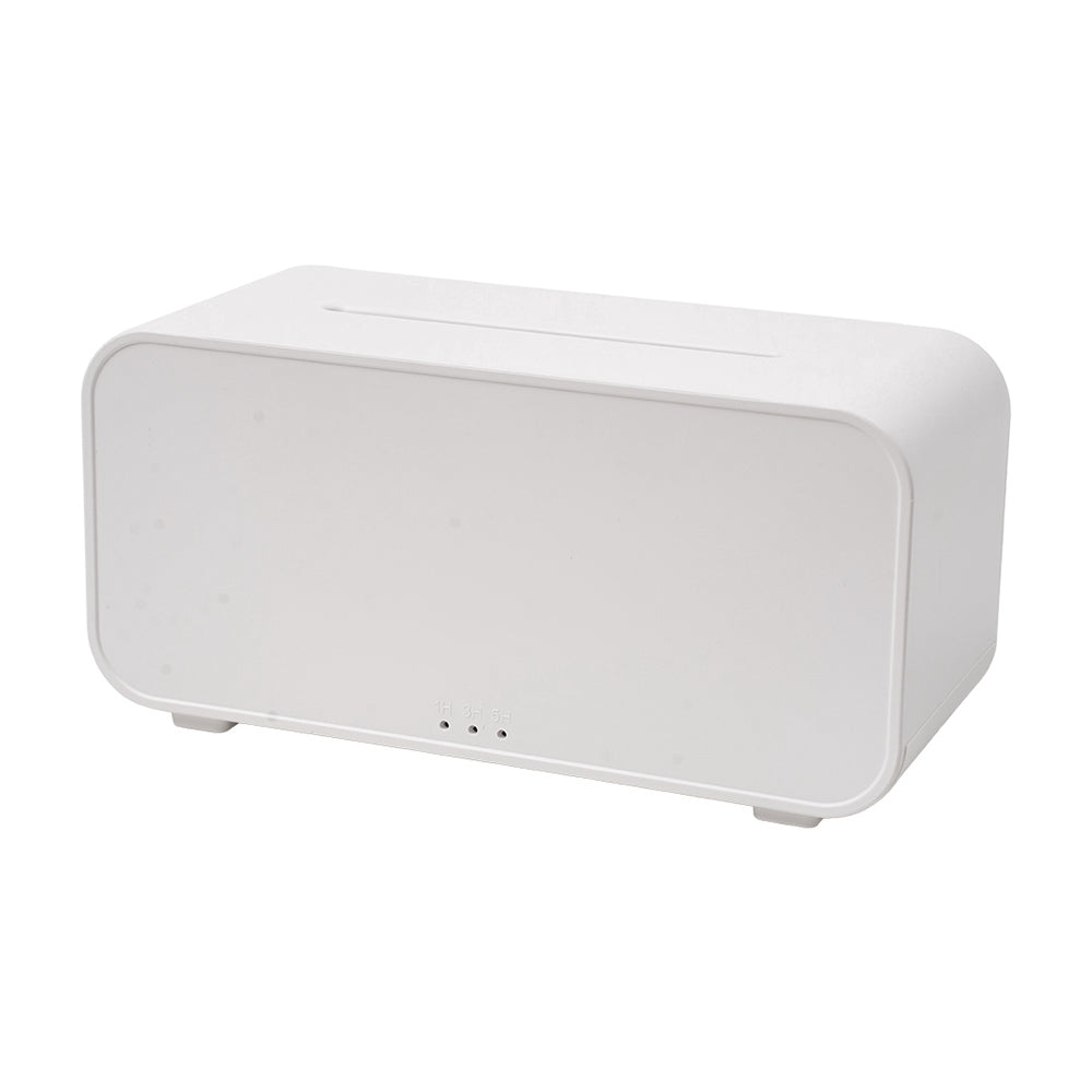 Ultrasonic Essential Oil Diffuser With Flame Effect, 7 Led Ambient Lights, Timer & Auto Shut-off | White