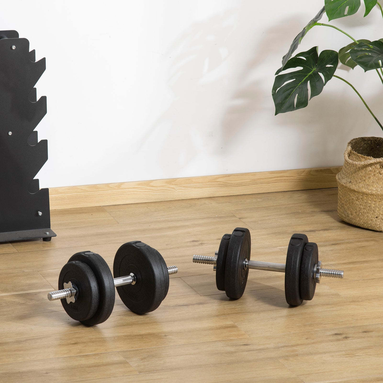 20kg Adjustable Dumbbells Weight Set | Black