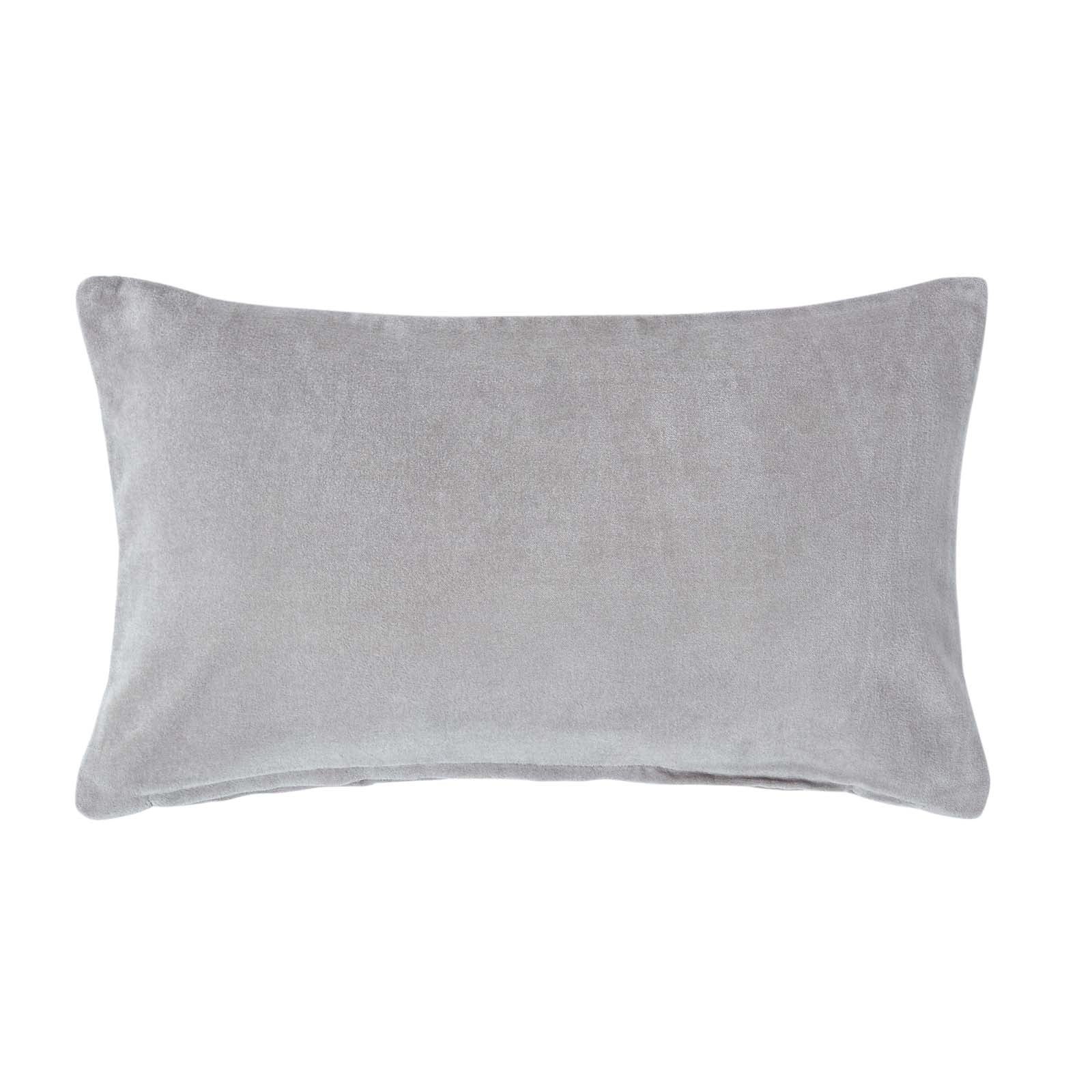 Luxury Cotton Velvet Cushion Cover | 30cm x 50cm | Light Grey