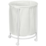 100l Round Laundry Hamper With Wheels For Bedroom