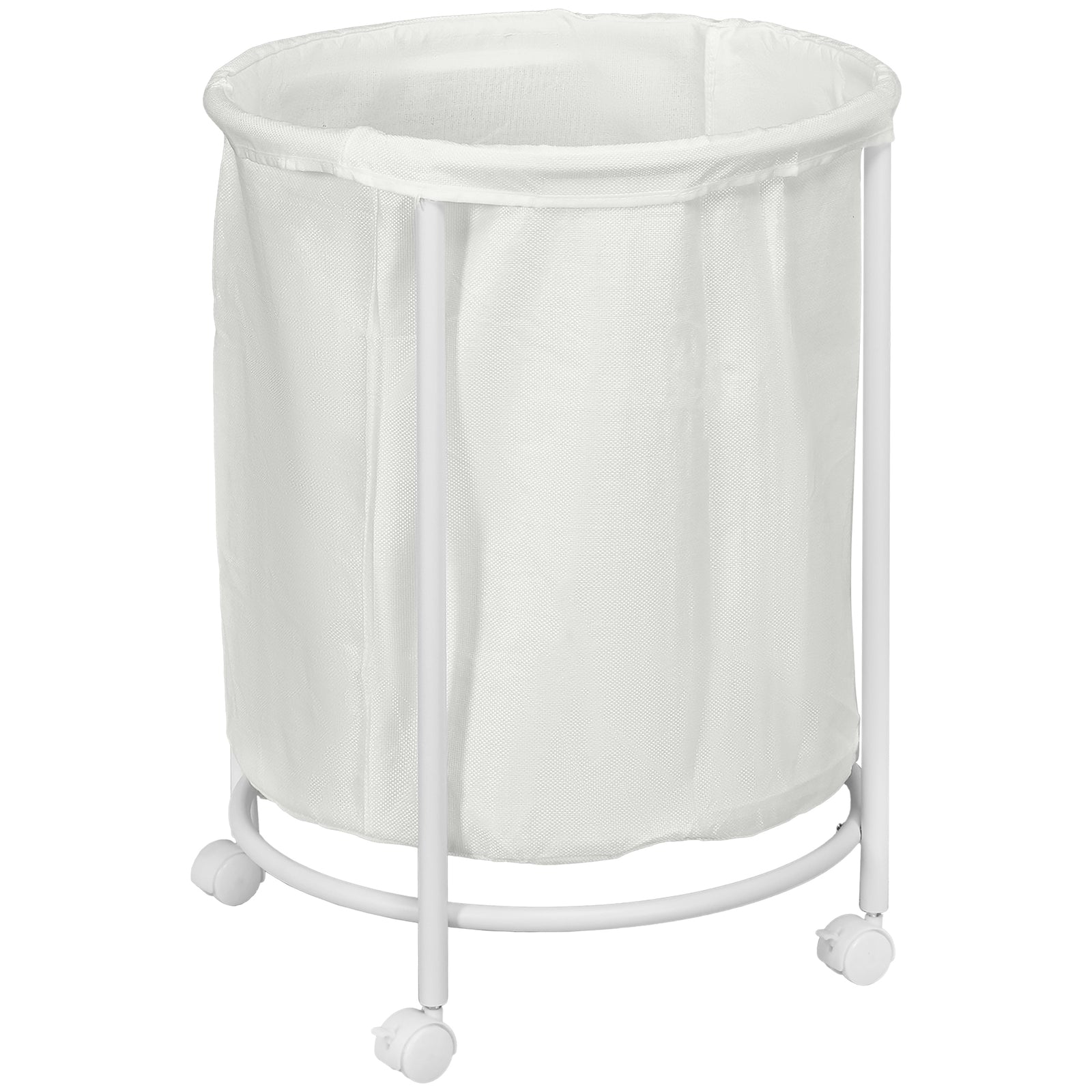 100l Round Laundry Hamper With Wheels For Bedroom