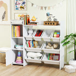 Toy Storage Unit With 8 Removable Bins, Storage Shelves, Cabinet | White