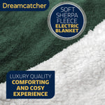 Sherpa Fleece Electric Heated Throw Over Blanket Double Polyester 160cm X 120cm | L | Green