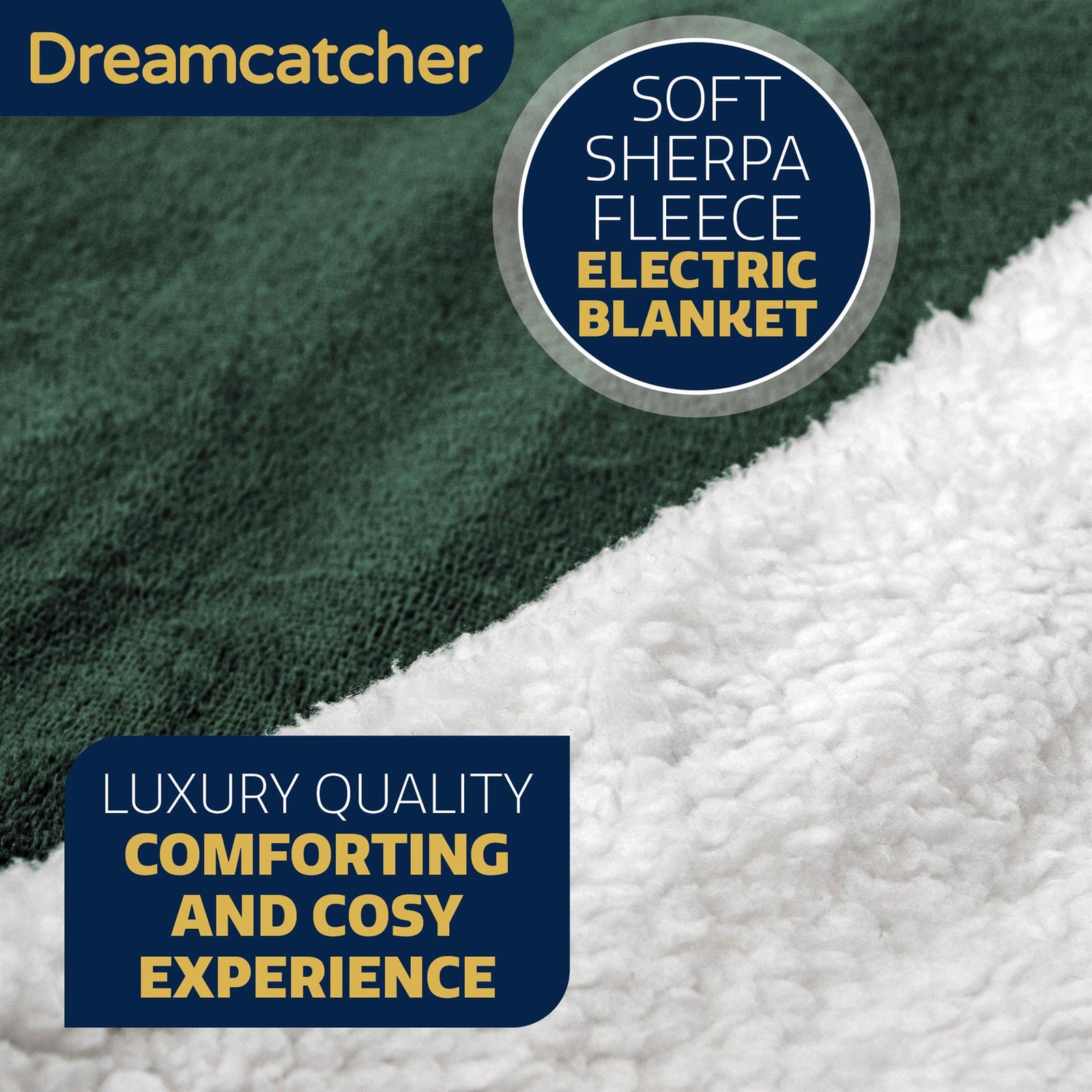 Sherpa Fleece Electric Heated Throw Over Blanket Double Polyester 160cm X 120cm | L | Green