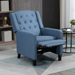 Button Tufted Microfibre Recliner Armchair | Blue