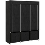 HOMCOM Portable Fabric Wardrobe With 5 Shelves And 3 Fabric Drawers, Black