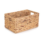 Water Hyacinth Rectangular Storage Basket | Small | Brown