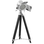 HOMCOM Vintage Tripod Floor Lamp Wood Cinema Searchlight Adjustable