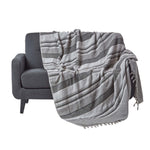 Cotton Morocco Striped Throw | 150cm x 200cm | Grey