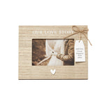 HOMESCAPES Love Story Wood Grain Photo Frame, 4x6