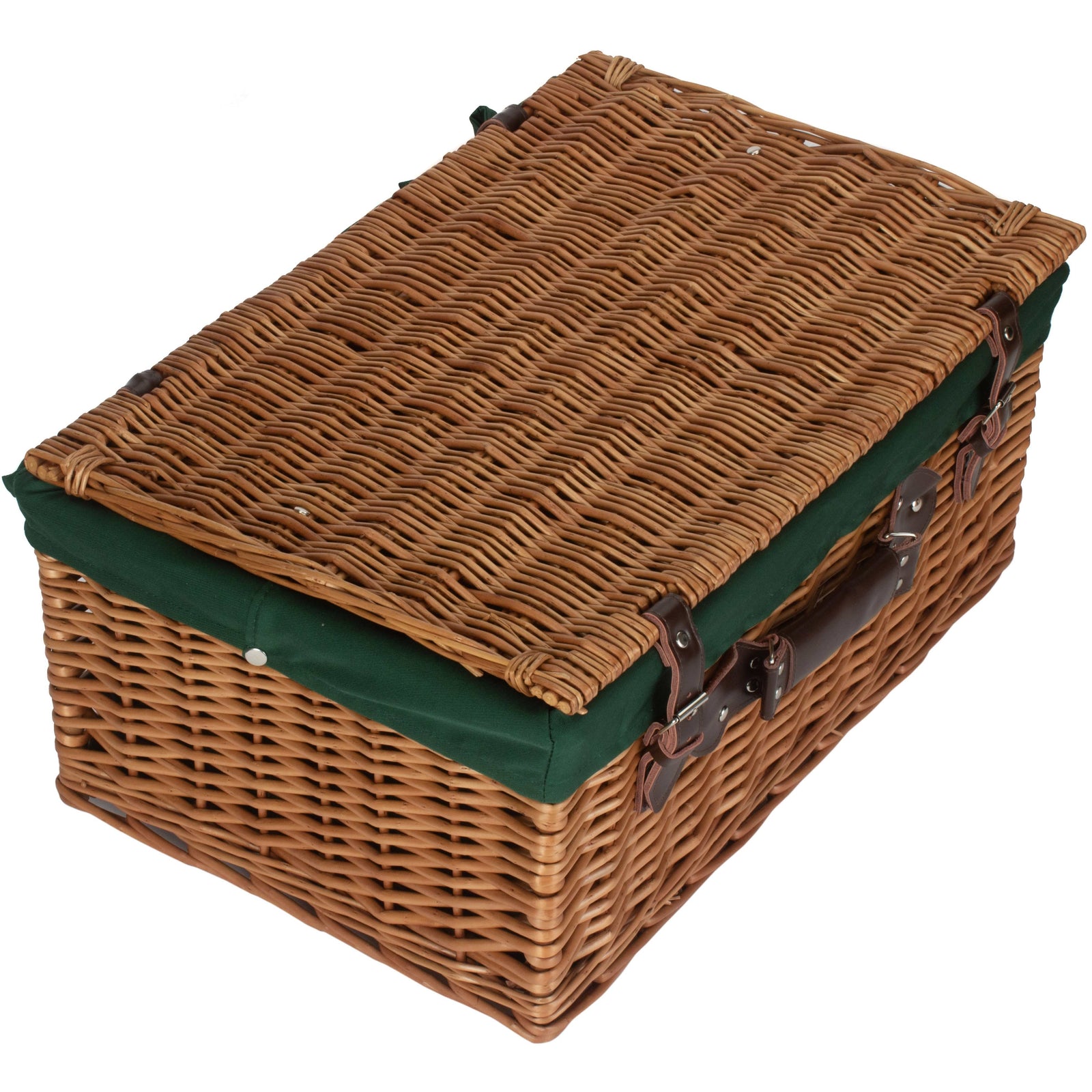 Wicker 56cm Double Steamed Picnic Basket | Green