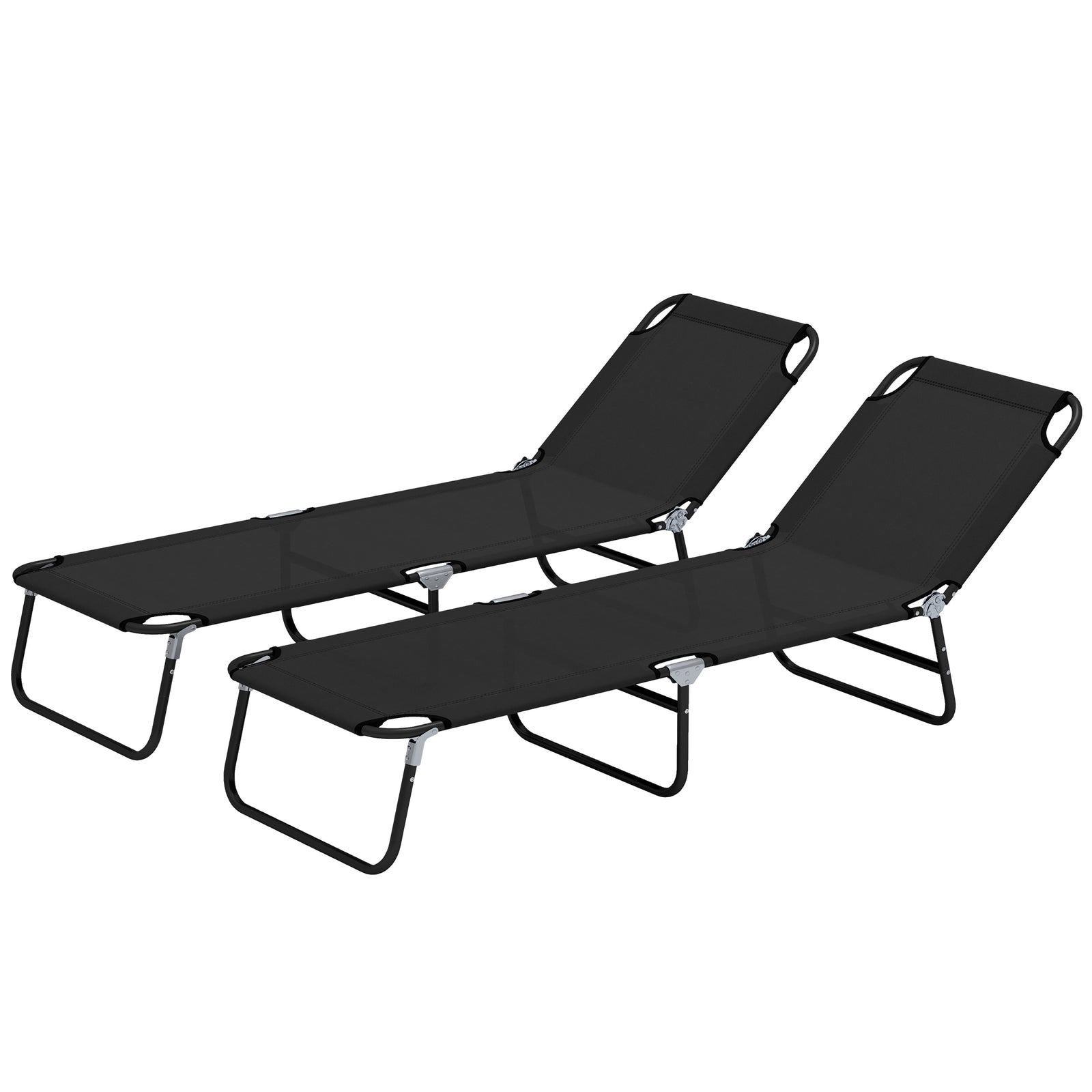 2 Piece Reclining Chaise Lounge With 5-level Adjust Backrest