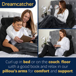 Deluxe Reading Pillow Detachable Headrest, Shredded Memory Foam Cuddle Cuddle Cushion Backrest Arm Support | XL | Black