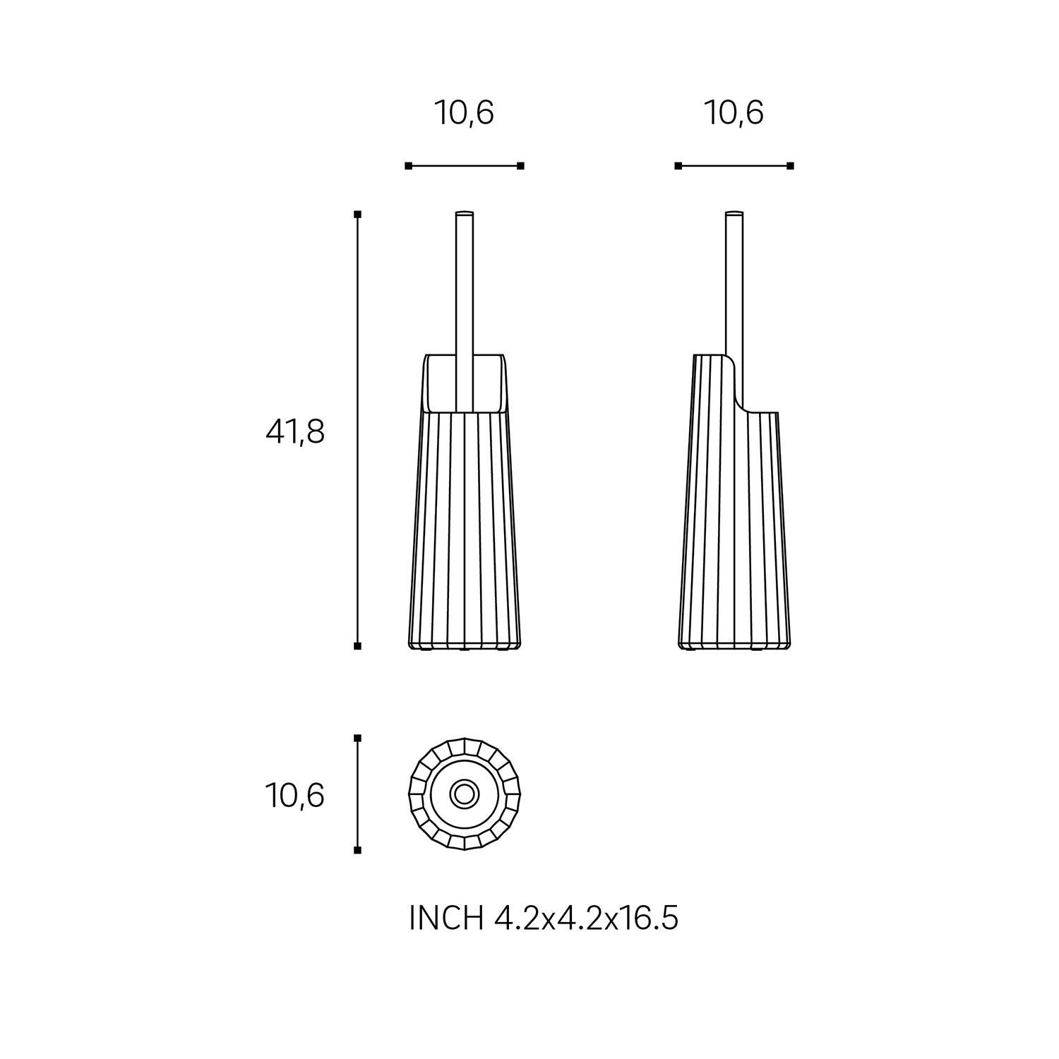 Toilet Brush, White Design, Recycled Materials, Avenir Collection