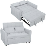 2 Seater Sofa Bed, 3-in-1 Sleeper Sofa With Adjustable Backrest | Light Grey