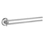 Double Swing Arm Towel Rail Wall Mounted Bathroom Storage | Polished Chrome