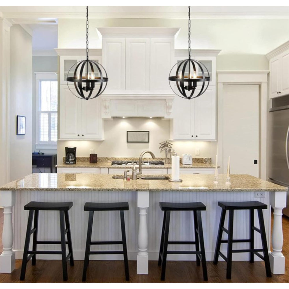 Bath Plus TB+ Black Globe Industrial Vintage Pendant Light