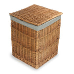Light Steamed Square Laundry Basket With Grey Sage Lining | Large