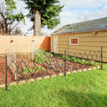 Expanding Trellis Fence Aluminium Movable, Brown