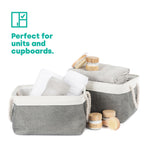 Livivo Large Fabric Storage Baskets With Rope Handles