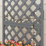 Outsunny Wood Planter With Trellis For Climbing Plants, Grey