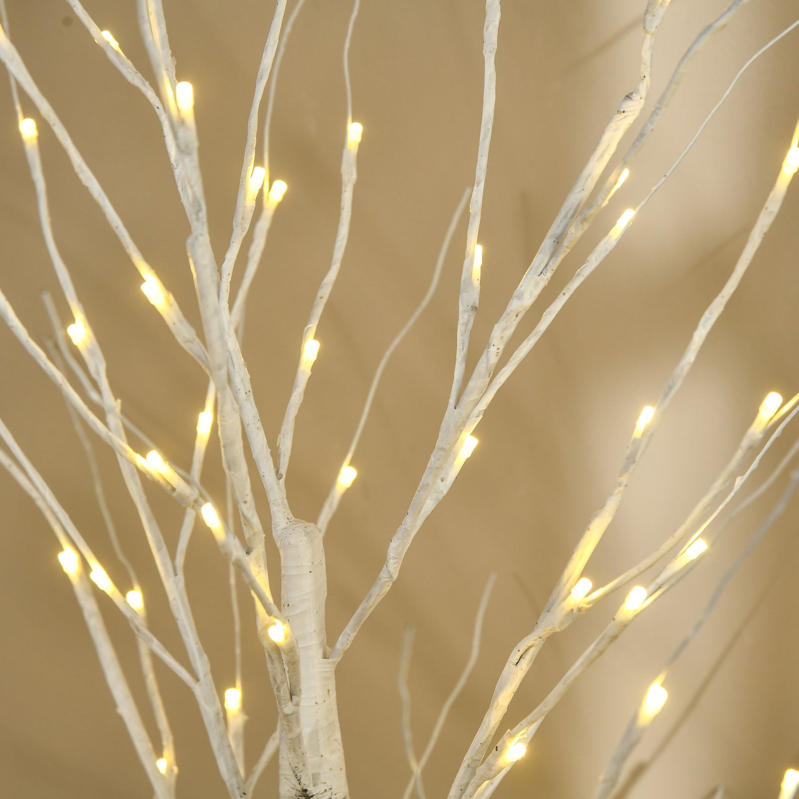 6ft Artificial White Birch Tree Light W/ 96 Warm White Pre-lit Led Light | 6ft | White