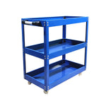Tool Storage Heavy Duty Durable Garage Trolley Workshop 3 Tier Wheel Cart Shelf | Blue